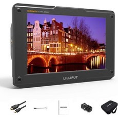 릴리풋 H7 4K 7인치 필드 모니터 초고휘도 1800니트 HDMI 입력 출력 1920x1200 IPS HDR 3D-LUT 및 컬러 스페이스 레벨 미터 히스토그램 포커스 피킹