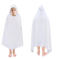 ORIGINAL KIDS 후드 목욕 타월 - 2팩 100% 면 목욕 랩 - 500 GSM 후드가 달린 대형 오버사이즈 아동용 타월 - 유아 샤워 수영장 해변 - 매우 부드럽고, 3-1개, 화이트