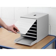 摺疊式七層文件收納架, 灰色, 1個