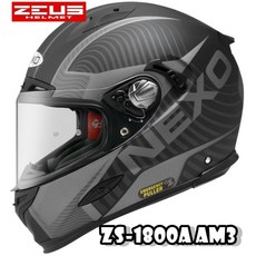 瑞獅 ZEUS ZS-1800A AM3 全罩安全帽, 消光黑 / 銀,M, 1個