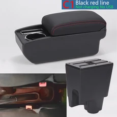 피아트 피오리노 암레스트 박스 차량용 자동차 수납 전용 개조 부품 인테리어 액세서리 2015, 02 C1 Black red NO USB