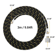3미터/10 피트 나일론 브레이드 에어 브러시 호스 표준 1/8 - 버쉬 용 어댑터 in 도구 액세서리, 04 NCT-3M Yellow Hose2
