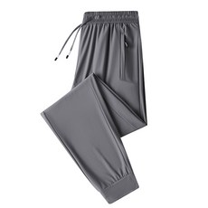 ELEGLANT 男款冰絲彈力涼感長褲 M-7XL 加大尺碼 運動排汗透氣工作褲 (多色任選)