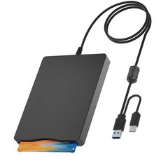 Wintale 35 플로피 드라이브 USB 외부 노트북용 휴대용 디스크 리더기 플러그 앤 플레이 35인치 타입 C 144MB FDD PC 윈도우, Wintale 35 플로피 드라이브 USB 외부 노트북