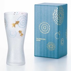 ADERIA石塚硝子花火金魚啤酒杯310ml日本製啤酒杯禮盒, 1個