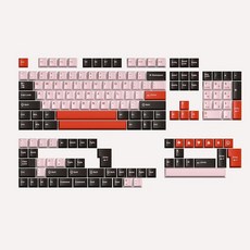 Ussixchare PBT 그라데이션 그린 키캡 샤인 스루 체리 프로파일 키캡 MX 스위치 기계식 키보드용 더블 샷 맞춤형 미니멀리스트 스타일, 238008 Ussixchare 핑크 염료 서브 키캡,, 플라밍고