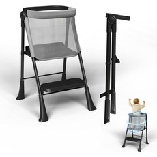 용 타워 접이식 스탠드형 욕실 싱크대 또는 안전망이 있는 주방 카운터 1-6년 동안 사용 가능 검은색, Gray