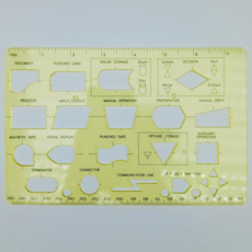 에듀우드 코딩도형 플로챠트 순서도 그리기 플라스틱 템플릿 Drawing Template 200mm, 1개