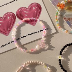 키치 젤리 곰돌이 파스텔 비즈팔찌