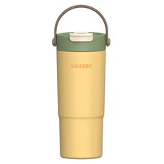 SGAKIC 진공 스텐 빨대 텀블러 보온보냉 차망 밀폐 워터보틀, 1개, 650ml, 옐로우