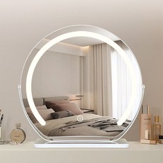 Funny Home LED 스마트 원형 탁상 거울, 화이트