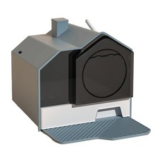 ㊆㊆犬貓館 UrbanPaw 喵仙堡特大型貓砂盆 半封閉式防水防噴濺防臭貓廁所, 灰色, 1個