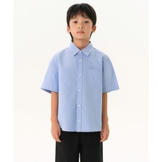 MUSINSA STANDARD KIDS 오버사이즈 옥스포드 반소매 셔츠 [블루] 195178