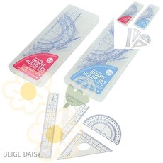 BG 투명눈금자 세트 모닝 스마트 삼각자 각도기