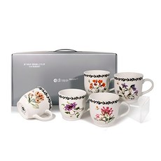MAZUOKA 花卉圖案馬克杯 5入組, 混色​, 1組