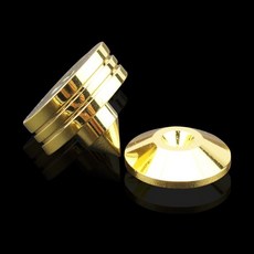 24K純銅鍍金音箱腳釘音響腳墊架 機架避震CD功放, 1個, 一套（一個釘+一個墊）