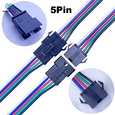 10 쌍 JST SM 2P 3P 4P 5P 6Pin 플러그 소켓 남성-여성 와이어 커넥터 LED 스트립 램프 드라이버 Quick Ada, 04 5pairs, 02 5Pin