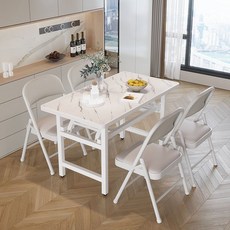 TaiStar철제 접이식 책상 놀이 책상 컴퓨터 책상 다용도 접이식 테이블식탁T856-033, 흰색