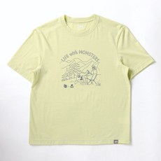 super.natural Life with Monsters T-shirt 美麗諾羊毛, SOFT YELLOW, 1個
