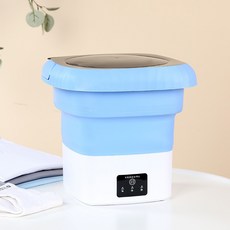 美規110V摺疊迷你洗衣機跨境小型洗襪子內衣內褲家用洗脫一體洗襪子機家用, 如圖, 藍色美規
