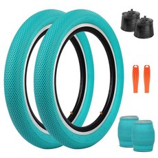 ZUKKA 20 x 2.4 자전거 타이어 2팩 50.8 BMX 접이식 교체 MTB 산악 자전거 통근 자전거용, 연한 녹색