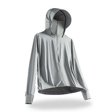 DFMEI 夏季冰絲原紗防曬衣女可拆卸帽檐涼感防紫外線長袖戶外騎行防曬服, 4XL