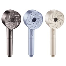 淋浴噴頭 增壓過濾 4種模式 95mm大噴頭, 藍色, 1個