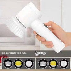 루미에뜨 주방 청소기 무선 전동 휴대용 다용도 가정용 강력 세정기 욕실 타일 바닥 세척기 설거지 세탁기, 단일 모델, 2_충전식모델6개칫솔모포함