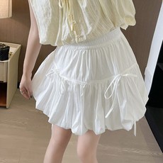 Yellwel 여성 여름 하이웨이스트 반신 스커트 DJP