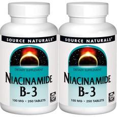 소스내추럴스 니아신아미드 B3 100mg 테블릿, 2개, 250개