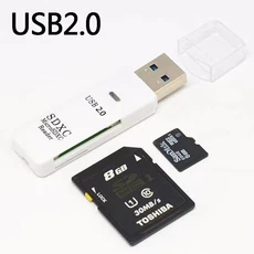 USB3.02.0 마이크로 SD 카드 리더기 5Gbps 2-in-1 리더기-USB 어댑터 SDXC MMC, 02 white 2.0