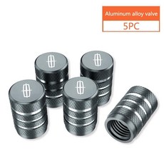자동차 타이어 밸브 스템 캡 링컨 네비게이터 타운카 에비에이터 코르세어 알루미늄 휠 에어, 6. 5pc-silver, 1개