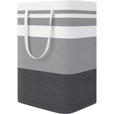 간편한 휴대용 손잡이가 있는 보관용 대형 접이식 침실 75l 세탁 바구니 그라디언트 세탁 그레이 수건 기숙사, Khaki, 1