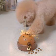 MAAH 반려동물 자동 강아지 노즈워크 고양이 푸드트리 장난감 [새소리나는], 1개, 브라운[베어]