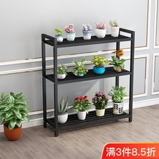 陽臺室外鐵藝多肉花盆架，防水防鏽落地式多層可移動花架, 白色送輪子,單層長80寬30高50cm