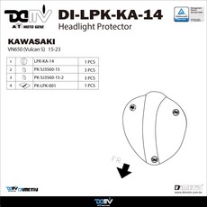 Dimotiv DI-LPK-KA-14 KAWASAKI VN650 Vulcan S 15-23專用機車頭燈護罩，有效保護頭燈，提升行車安全, 螢光綠, 1個