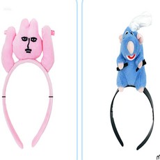 올샵 귀여운 파티용 두 손 집게 인형 머리띠 인형머리띠1개, 쥐
