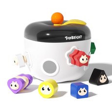 【Top Bright 特寶兒】蘋果形狀認知盒，寶寶早教益智玩具，顏色形狀配對，訓練手眼協調, 1個, 蘋果形狀認知盒