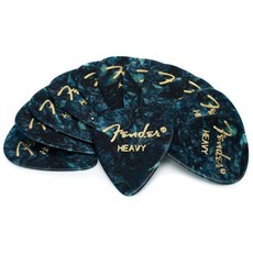Fender 클래식 셀룰로이드 기타 피크 351 모양 액세서리 화이트 헤비 12팩, 오션 터퀴즈