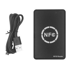RFID NFC 스마트 칩 리더/작가 125KHz 13.56MHZ 복사기 RFID 복제기 태그 복제 ID IC 키 배지 사본, 1개, 검은색