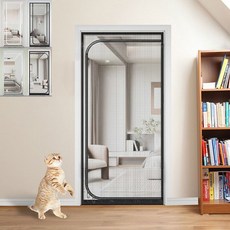 지퍼형방문방충망 모기장 벌레망 고양이차단망 문틀, 본상품선택, 110x220cm_D형 화이트