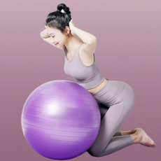 써니요가 짐볼 필라테스볼 사이즈 65cm 홈트 운동기구, 버블껌핑크 (+공기주입기)