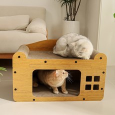 레브펫 고양이 멀티박스 숨숨집 대형 스크래쳐, 1개, 우드