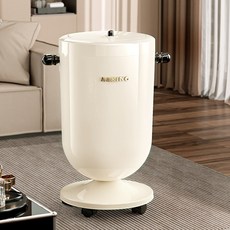 BYOU 모던 디자인 스탠딩 인테리어 쓰레기통 20L 이동식 대용량 거실 주방용, 아이보리