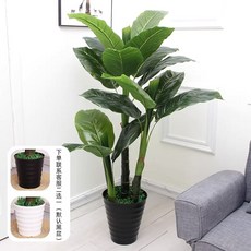 대형 인조조경 나무조화 실내외 나무 장식 매장 가짜, 1개, 150cm 3줄기 화목 (화분+풀)