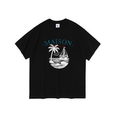 로아드로아 메종 빈티지 세일링 반팔 티셔츠 (블랙) - 멀티 225959