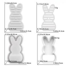 토끼 홀 분위기 램프 레진 몰드 부활 피규어 석고 실리콘 장식, 4. 1set molds