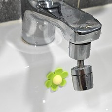 말랑한 꽃모양 세면대 오버플로우캡 구멍마개 개수대 실리콘, 화이트