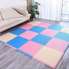 접이식토퍼 단단한 슈퍼싱글 매트리스 바닥 손님용 거실, 1cm, 베이지+블루+핑크