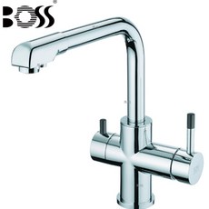 BOSS 無鉛三合一廚房龍頭 D-3122 附RO過濾出水口 獨立飲用水道 日本進口陶瓷閥芯 台灣製造, 1個